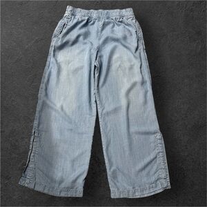 Grace Light Blue Flowy Palazzo - Wide Leg Trouser Coastal Chic Pants Size  Large